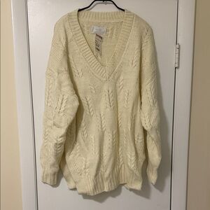 Lucky Brand ivory V-Neck Sweater